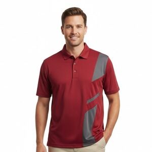 Izod Golf Polo Shirt Mens Large Red Gray‎ Cool FX Xtreme Function Performance
